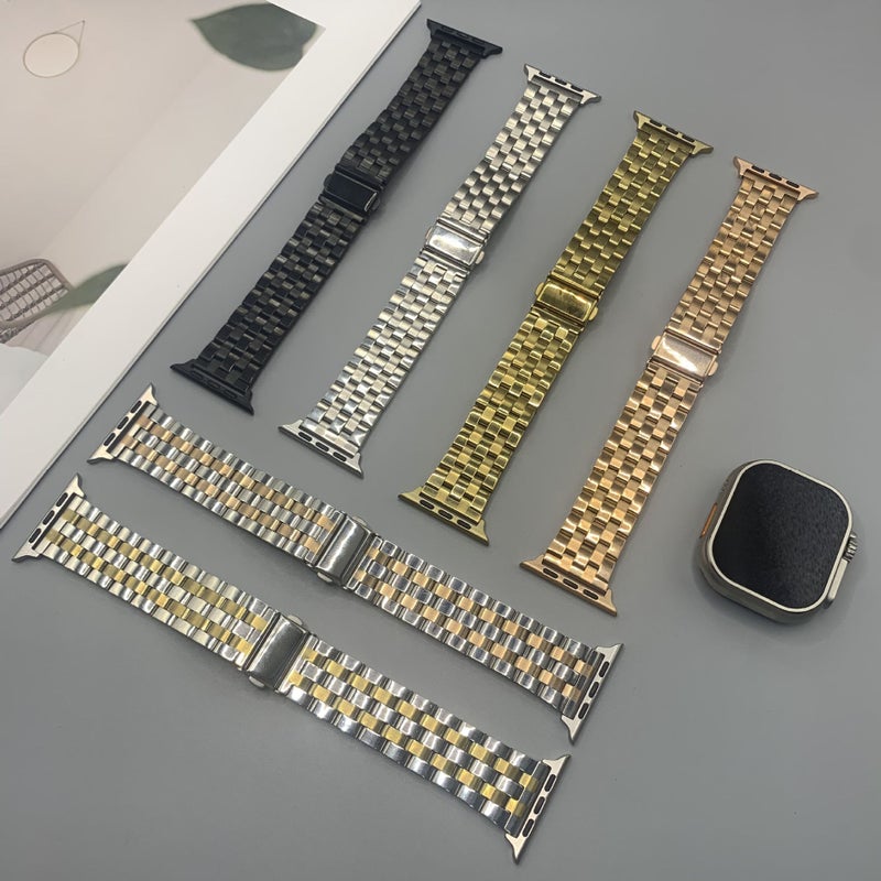 سوار ساعة ذكية معدني لأجهزة Apple Watch مقاس 42/44/45/49 مم و38/40/41 مم و22 مم - ألوان متعددة - Image 1