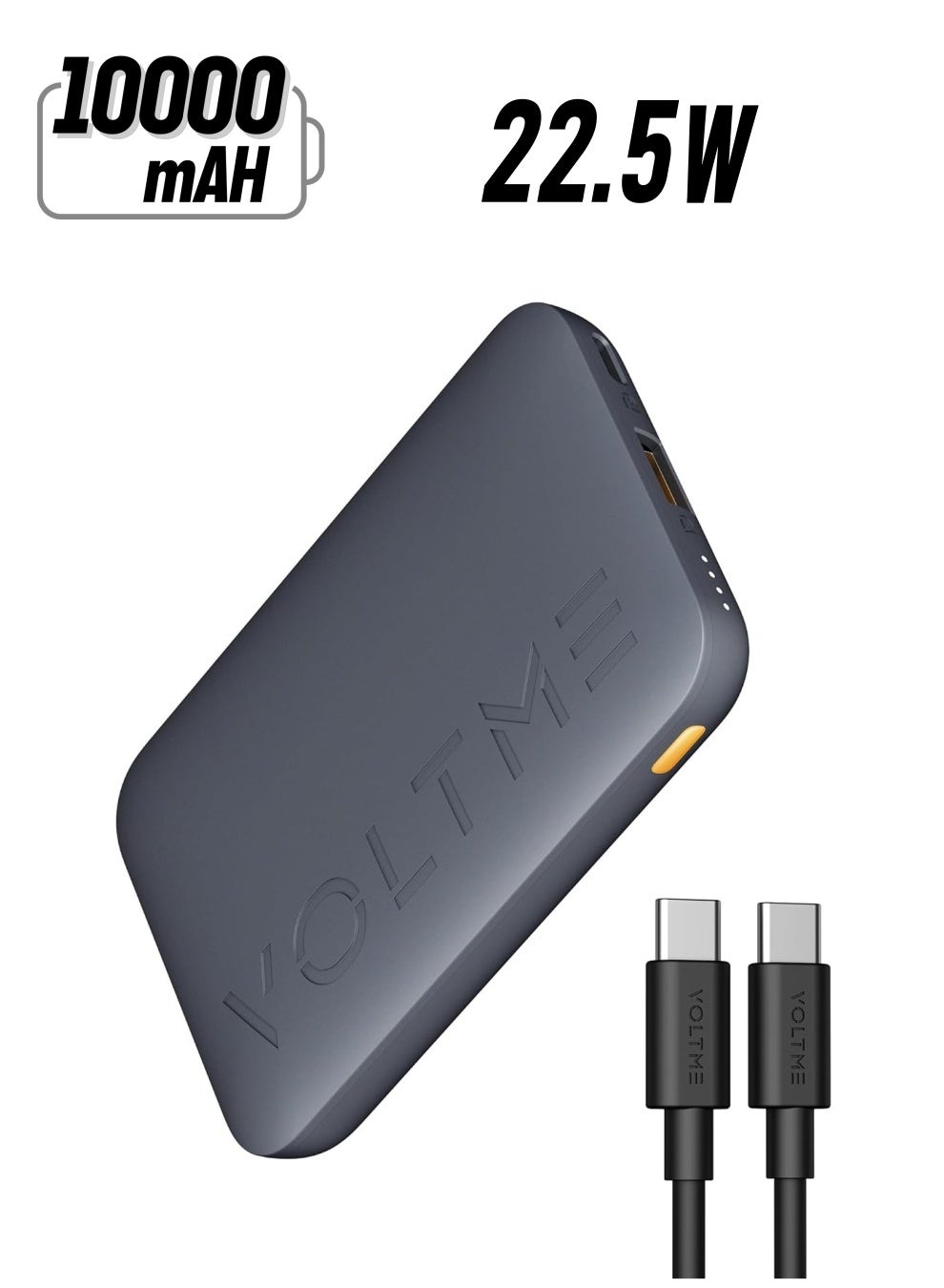 VOLTME Power Bank 10000mAh 22.5W Fast Charging Portable Charger, PD QC 3.0 External Battery Pack, Ultra Slim USB-C Power Bank with Type-C Output, Compatible with iPhone 17 Pro Max/17 Pro/16 Pro Max/16 Pro/16 Plus/15/14/13/12, Samsung Galaxy S26 Ultra/S25 Ultra/S24 Ultra/S23/S22, Google Pixel 9/8/7, iPad Pro/Air, OnePlus 12, Xiaomi 14, Oppo Find X7, Huawei P70