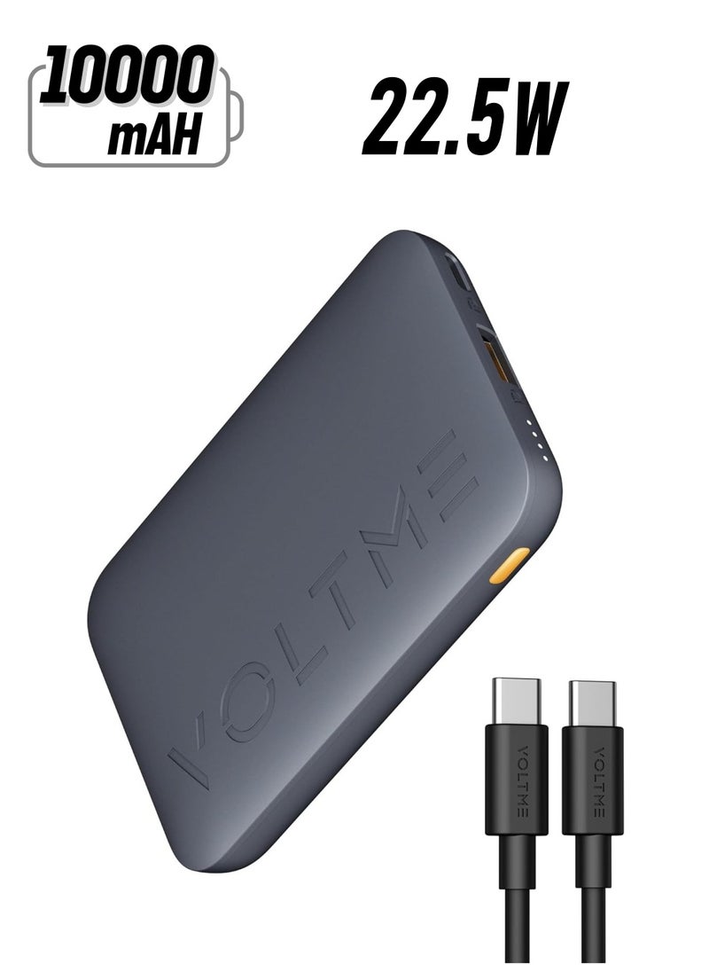 VOLTME 10000mAh Power Bank with 22.5W PD Fast Charging - Ultra-Slim Portable Battery with USB-C & USB-A Ports for iPhone 16/15/14/13/12 Pro Max, Samsung Galaxy S25/S24/S23/S22 Ultra, Google Pixel 7/6, iPad, Tablets, Nintendo Switch - High-Speed ​​Charging, Lightweight Design, Compact Travel Charger  - Image 1
