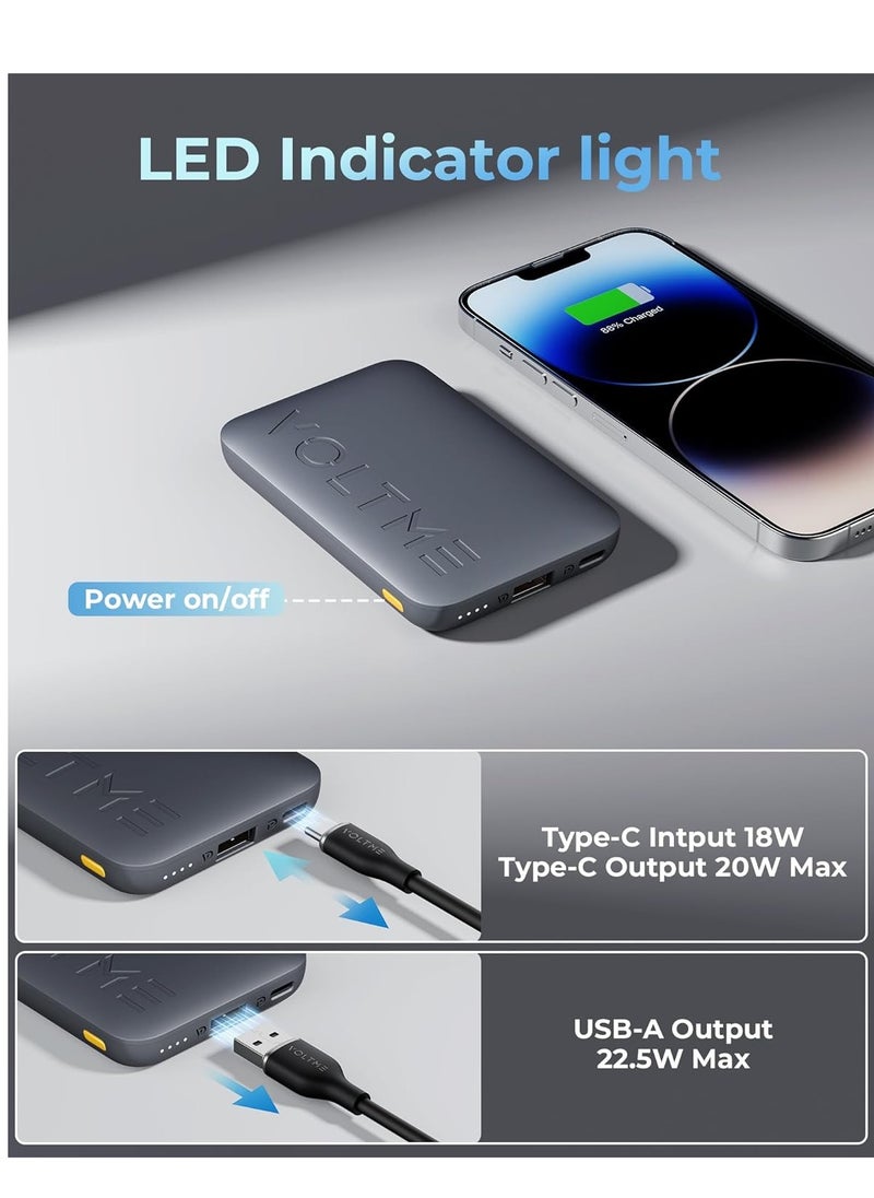 VOLTME 10000mAh Power Bank with 22.5W PD Fast Charging - Ultra-Slim Portable Battery with USB-C & USB-A Ports for iPhone 16/15/14/13/12 Pro Max, Samsung Galaxy S25/S24/S23/S22 Ultra, Google Pixel 7/6, iPad, Tablets, Nintendo Switch - High-Speed ​​Charging, Lightweight Design, Compact Travel Charger  - Image 3