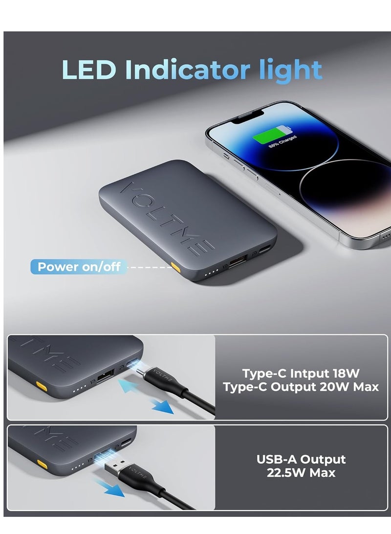 VOLTME Ultra-Slim 10000mAh Power Bank Battery Pack – 22.5W Fast Charging with PD 3.0 & QC 3.0 Portable Charger, USB C & USB-A for iPhone Air, 17/17 Pro/17 Pro Max, 16 Plus, 15, 14, 13 Pro Max, Samsung S25/S24/S23 Ultra, Pixel 8/7/6, OnePlus 12/11, Xiaomi, Oppo, Vivo, Huawei, iPad, Nintendo Switch & More - Image 2