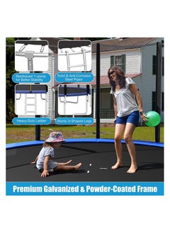 Yalla HomeGym Homegym 8Ft Trampoline With Enclosure Net For Kids & Adults Outdoor Trampoline With Safety Net Wear-Resistant Recreational With Ladder  - Image 2