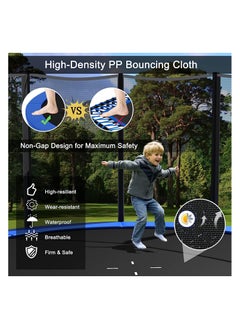 Yalla HomeGym Homegym 8Ft Trampoline With Enclosure Net For Kids & Adults Outdoor Trampoline With Safety Net Wear-Resistant Recreational With Ladder  - Image 3