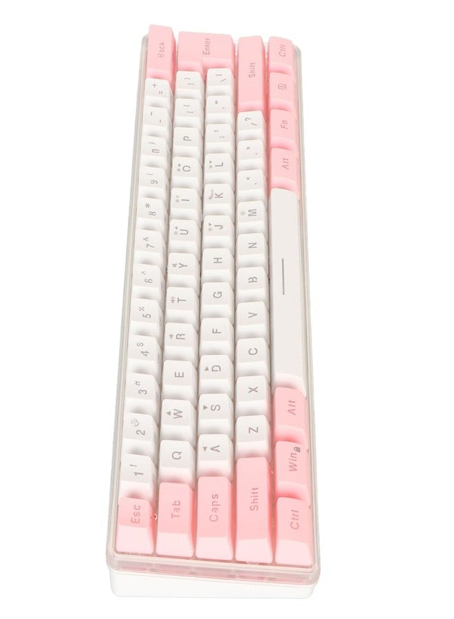 ZJchao Mini Keyboard, 61 Keys Gaming Keyboard 60 Percent Wired RGB Mechanical Compact for Typist (Pink White) - Image 5