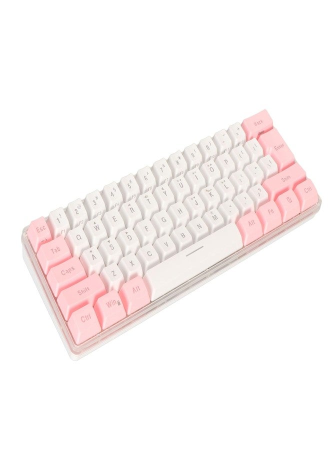 ZJchao Mini Keyboard, 61 Keys Gaming Keyboard 60 Percent Wired RGB Mechanical Compact for Typist (Pink White) - Image 4