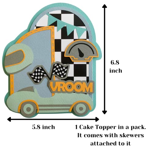 Pinfliers Car Theme Decoration for Birthday, Race, Two Fast/1 Paper Happy Bday Cake Topper/2nd, 3rd, 4th, 5th, 6th, 10th Burthday Table Décor Items for Boys, Kids, Girls, Baby/Multicolor - Image 2