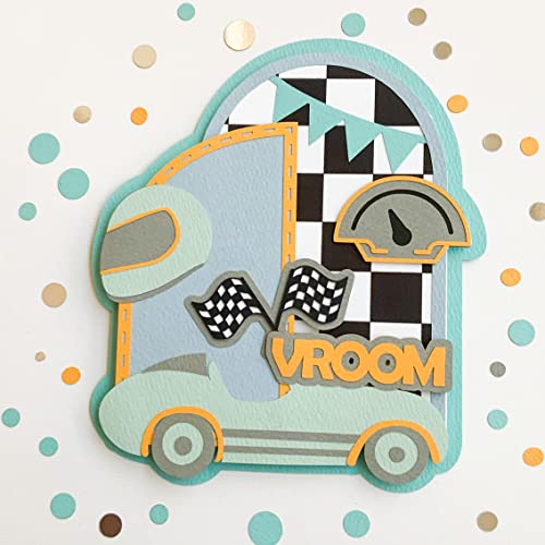 Pinfliers Car Theme Decoration for Birthday, Race, Two Fast/1 Paper Happy Bday Cake Topper/2nd, 3rd, 4th, 5th, 6th, 10th Burthday Table Décor Items for Boys, Kids, Girls, Baby/Multicolor - Image 1