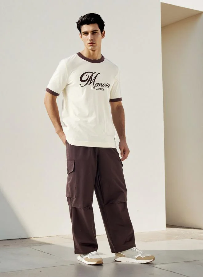 Lee Cooper Lee Cooper Parachute Fit Pants with Button Closure and Pockets