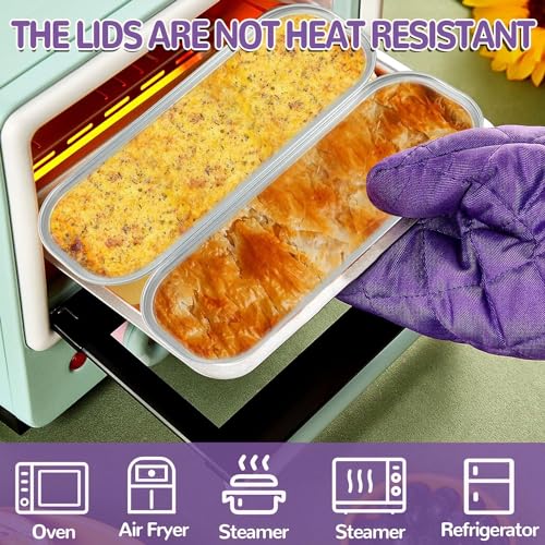 DNY 50Pcs Mini Loaf Pans with Lids – Gold Aluminum Foil Baking Pans | Disposable Mini Cake & Brownie Pans with Covers | Rectangle Baking Cups for Party, Picnic, Oven Use - Image 3
