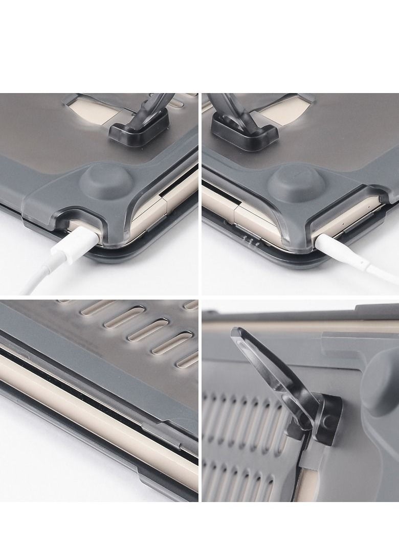 Hard Shell Case Cover with Kickstand Shockproof Function for MacBook Retina (A1534/A1931) 12 inch