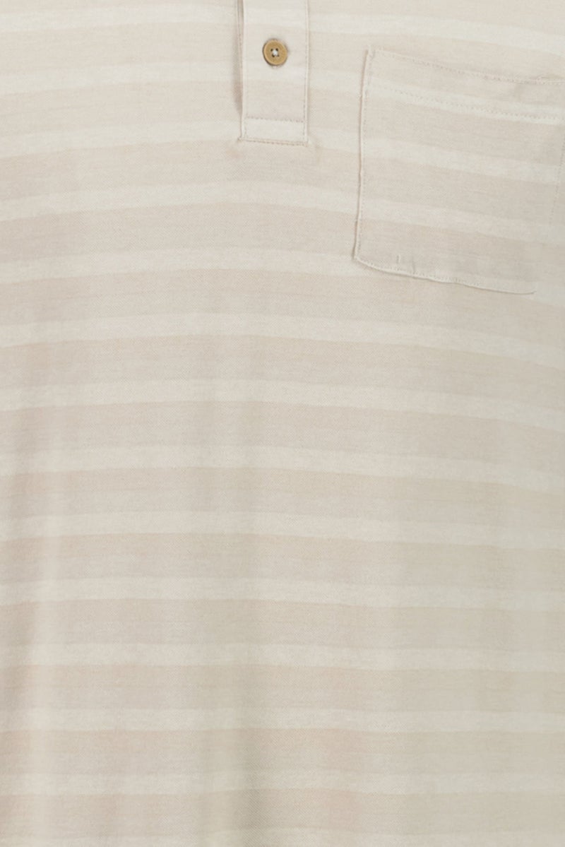 Rainforest Men Regular Fit Stripe Short Sleeve Polo Shirt, Beige - Image 5