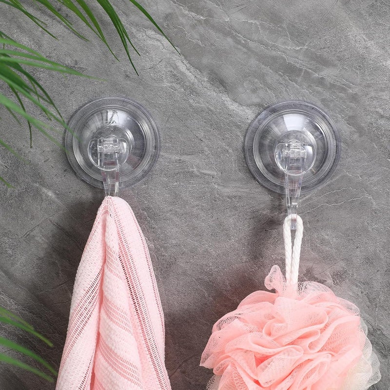 DOITOOL Heavy Duty Large Suction Cup Hooks 4pcs Reusable Vacuum Wreath Shower Hooks for Glass Doors and Bathroom Walls for Hanging Towels and Decorations - Image 4