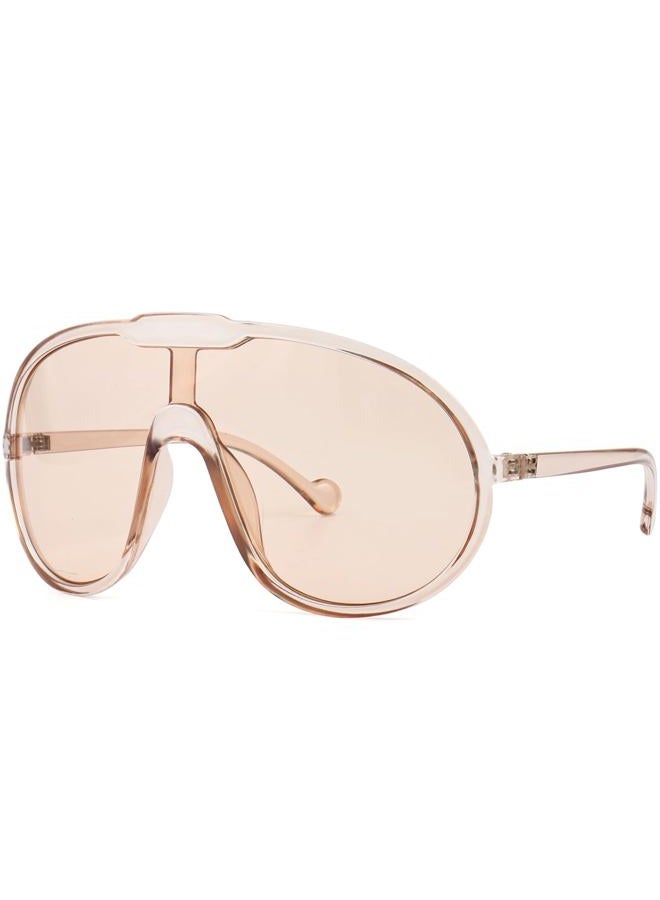 GFUIARA Trendy Oversized Sunglasses for Women Men Fashion Shield Aviator Sun Glasses UV400 Protection Goggles, Champagne, 65mm - Image 1