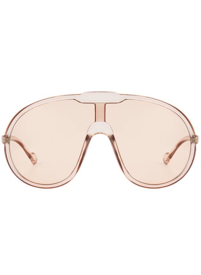 GFUIARA Trendy Oversized Sunglasses for Women Men Fashion Shield Aviator Sun Glasses UV400 Protection Goggles, Champagne, 65mm - Image 4