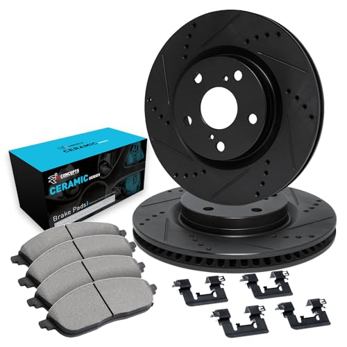 R1 Concepts Front Brakes and Rotors| Hardware Included| Front Ceramic Brake Pads and Rotors Kit| Fits 2013-2021 Honda Accord - Image 1