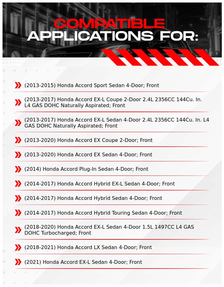 R1 Concepts Front Brakes and Rotors| Hardware Included| Front Ceramic Brake Pads and Rotors Kit| Fits 2013-2021 Honda Accord - Image 2