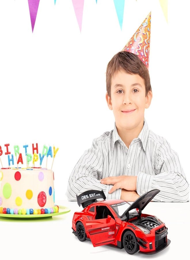 endevi1:24 Scale Exclusive Alloy Metal Pull Back Die-cast Car Model with Sound Light Mini Auto Toy for Kids Metal Model Toy Car with Sound and Light (1.24 Nisan GTR-Multicolor) - Image 4