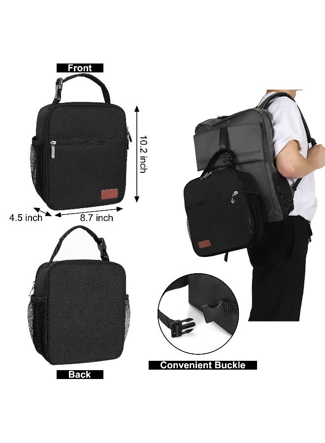 HABOPET Lunch Box for Men & Women Durable Lunch Bag for Adults Reusable Small Lunchbox Black - Image 2