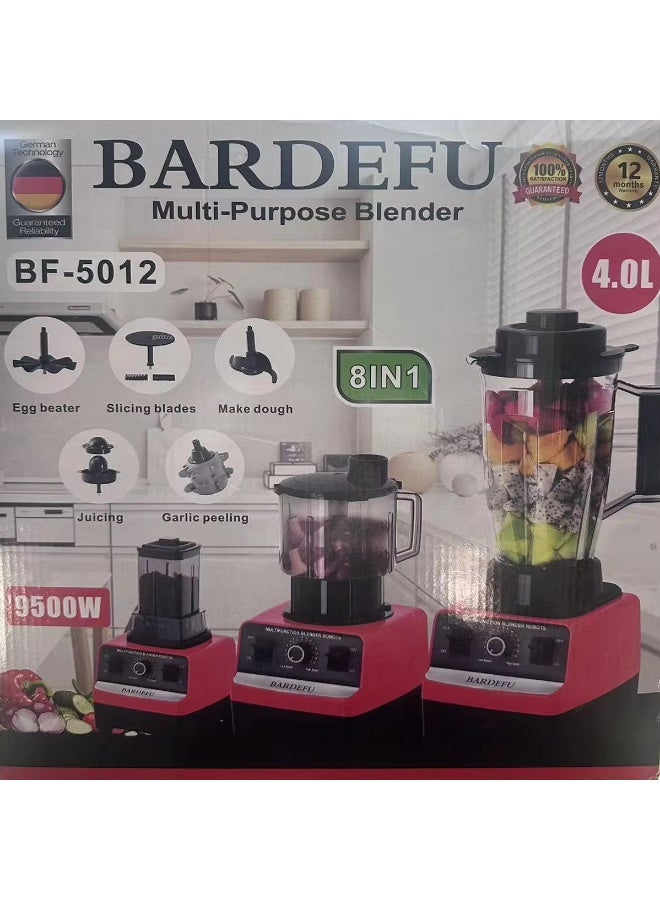 BARDEFU 8 in 1 Blenders Machine 9500w Electric Food Processor Crest Silver Bardefu 8 in 1 Heavy Duty Commercial Mixer and Grinder Juicer - Image 2