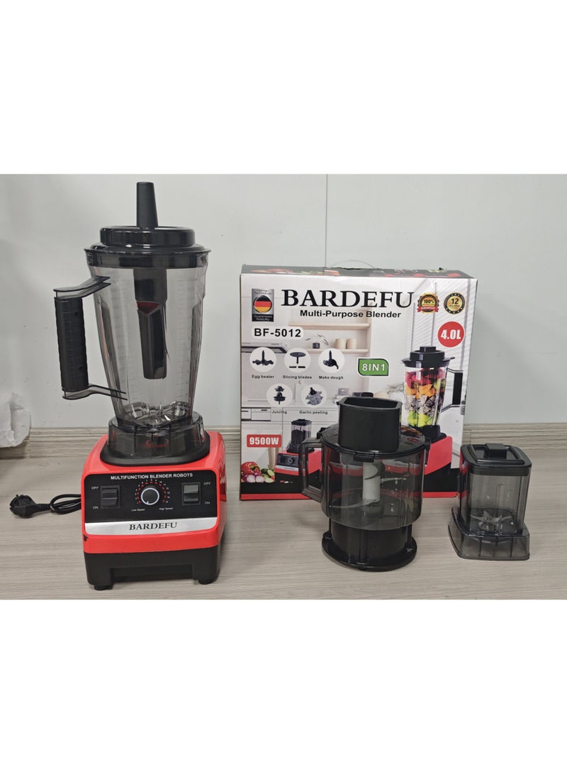 BARDEFU 8 in 1 Blenders Machine 9500w Electric Food Processor Crest Silver Bardefu 8 in 1 Heavy Duty Commercial Mixer and Grinder Juicer - Image 1