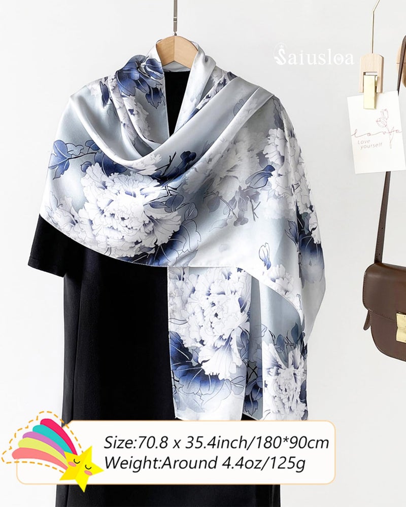 Saiusloa Dress Scarves Shawl Wraps Long Silky Scarf for Women Dressy Fashion Lightweight for Decorative Formal Evening Gowns-1010 - Image 2