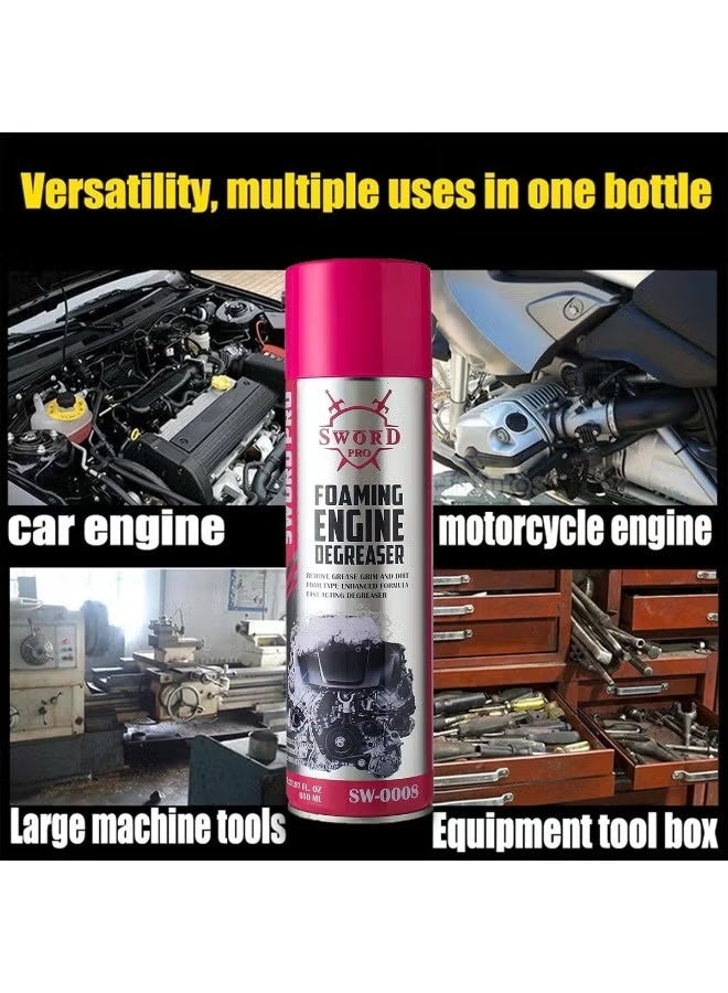 سورد برو بخاخ رغوة مزيل شحوم المحرك، منظف سريع المفعول للسيارات والدراجات النارية والأدوات الآلية، يزيل الزيوت الصعبة والأوساخ 650 مل - Image 5