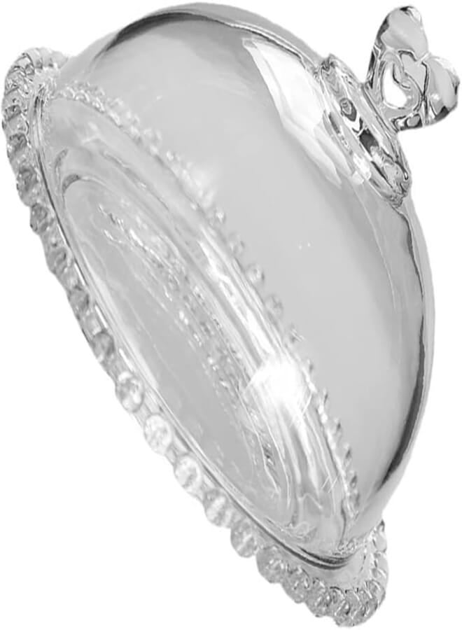 HEMOTON Glass Cake Tray Cake Holder with Cover Glass Cake Stand with Dome Fruit Display Tray Taste Cheese