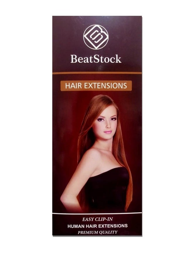 BeatStock Golden Highlight Synthetic Fibre 5 Clips Straight Hair Extension For Women (24-Inch) In Black And Golden In New Updated Texture  - Image 5