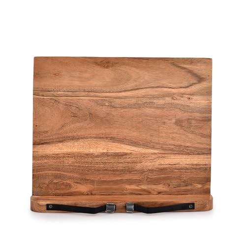 NIRMAN Acacia Wood Book Stand Adjustable Angle Reading Book Holder for Textbook, Receipe, Music Books, Tablet for Home Office Kitchen Lightweight Bookstand (11" x 9" x 1.5") - Image 2