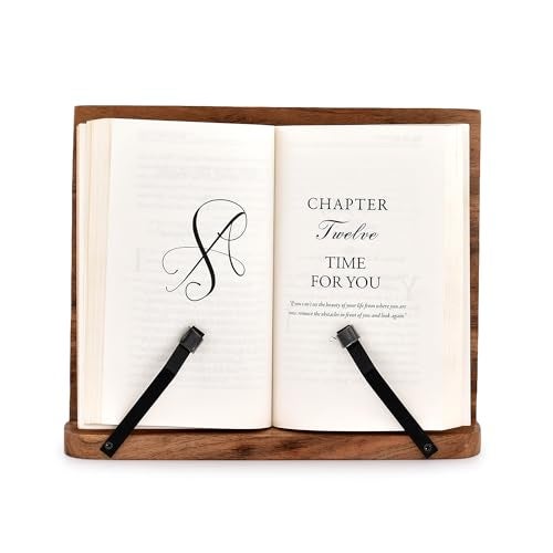 NIRMAN Acacia Wood Book Stand Adjustable Angle Reading Book Holder for Textbook, Receipe, Music Books, Tablet for Home Office Kitchen Lightweight Bookstand (11" x 9" x 1.5") - Image 5