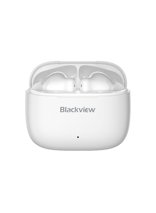 Blackview Airbuds 4 True Wireless Earphone Bluetooth 5.3 Stereo Bass Headphone In Ear With Microphones Calling Siri Pearl White UAE Version - Image 2
