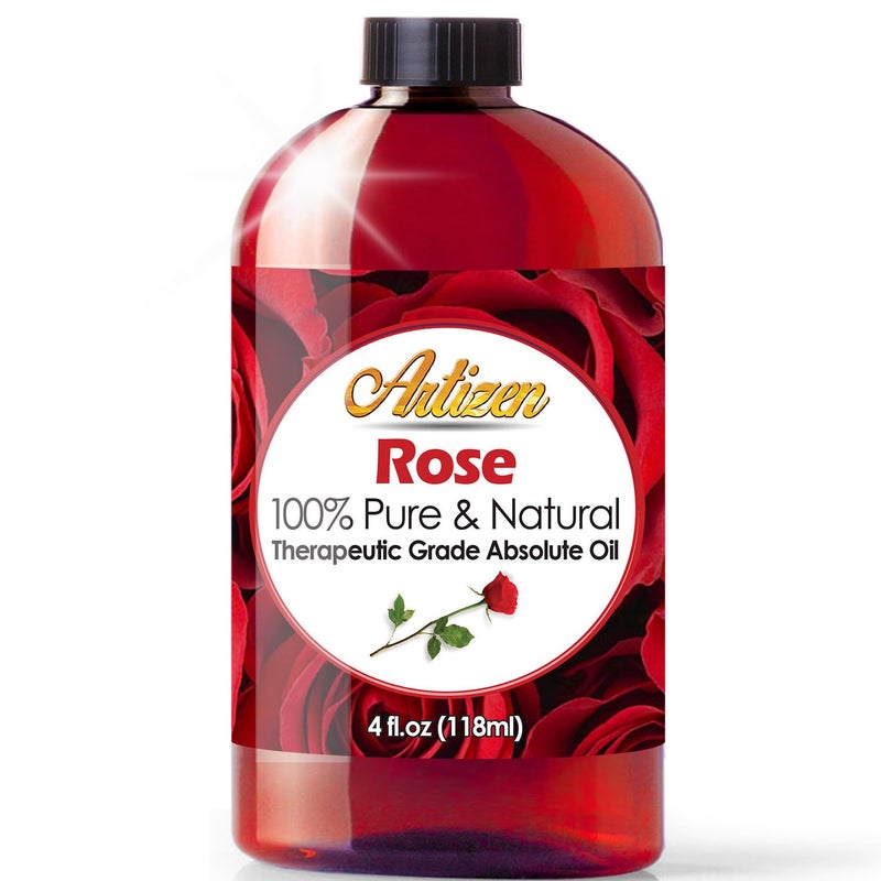 Artizen Rose Essential Oil Therapeutic Grade – Huge 4oz Bottle for Aromatherapy, Relaxation, Skin Therapy & More (Pure & Natural – Undiluted)