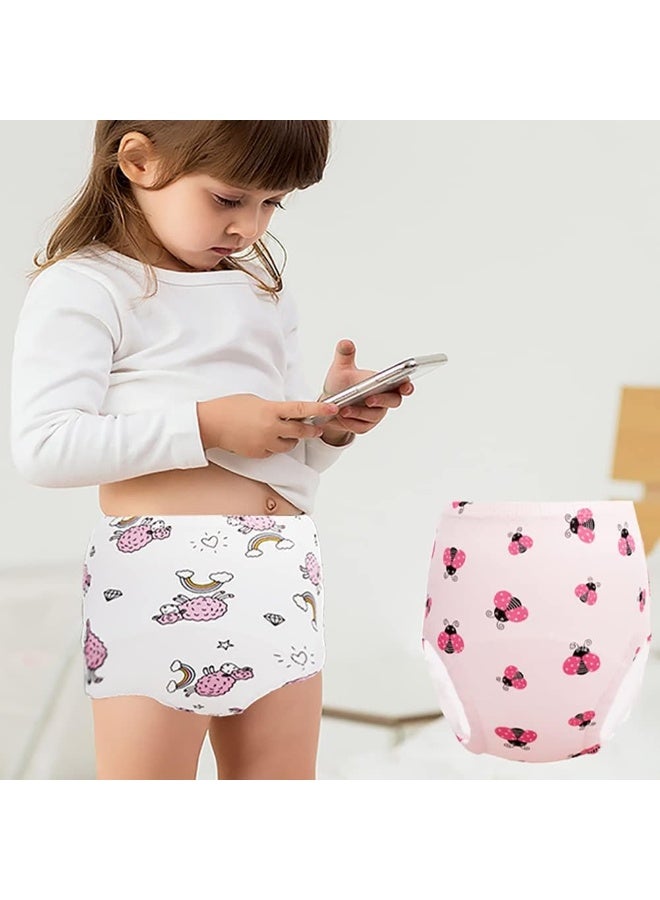 JackLoveBriefs Potty Training Pants for Girls, Toddler Learning Designs Training Underwear Pants(8 Packs, White, 3-4T, M)  - Image 5
