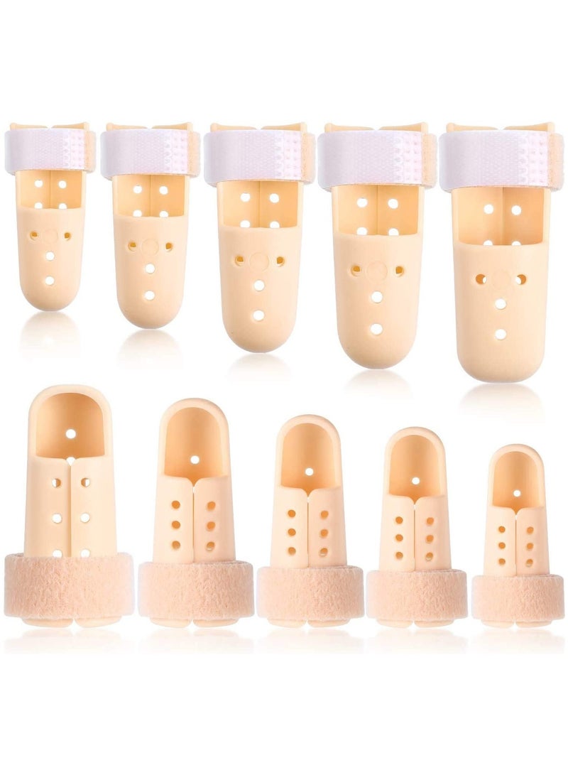SYOSI Finger Splint Mallet 10 Pieces Support Brace Plastic Protector for Adjustable Immobilizer Basketball Joint Protection 5 Sizes - Image 1