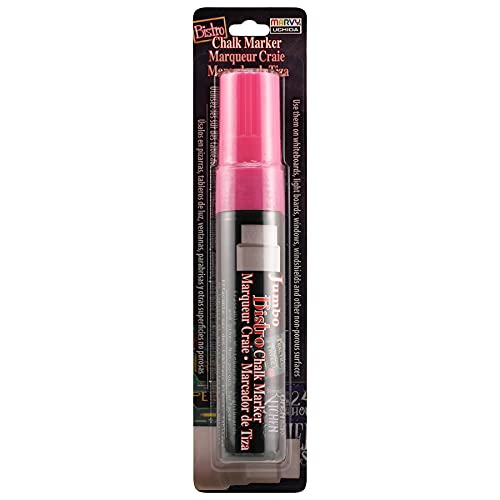 Uchida 481CF9 Marvy Jumbo Broad Point Tip Bistro Chalk Marker Fluorescent Pink