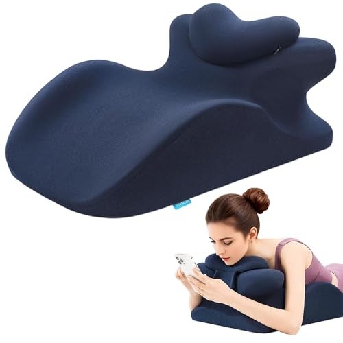 MOONYOOY Memory Foam Ergonomic Wedge Pillow for Sleeping, Acid Reflux & GERD Relief - Elevation Bed Support Pillow for Back Pain, Post Surgery Recovery, Reading with Removable Washable Cover - Image 1