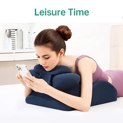 MOONYOOY Memory Foam Ergonomic Wedge Pillow for Sleeping, Acid Reflux & GERD Relief - Elevation Bed Support Pillow for Back Pain, Post Surgery Recovery, Reading with Removable Washable Cover - Image 4