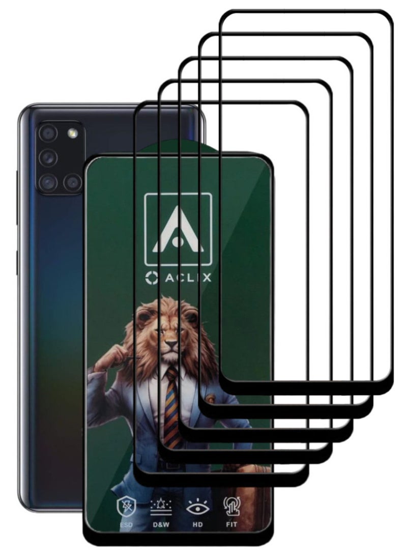 ACLIX 5 Pieces Antistatic ESD Dustproof Premium Quality High Definition Tempered Glass Screen Protector Designed For Samsung Galaxy A21s - Image 1