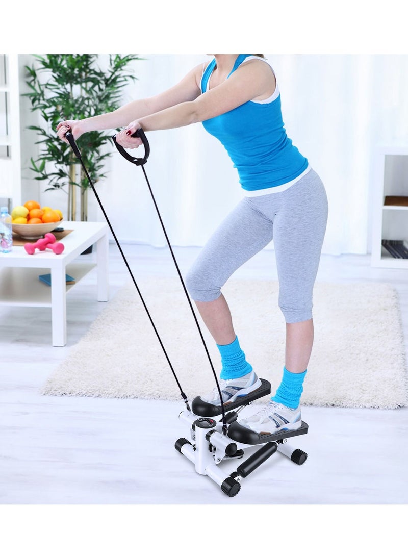 DubaiGallery Mini Stepper Trainer Adjustable Height Stepper Exercise Machine with Resistance Bands and LCD Monitor Air Climber Stepping Fitness Machine Cardio Exercise Trainer, Up and Down Step Machine  - Image 4