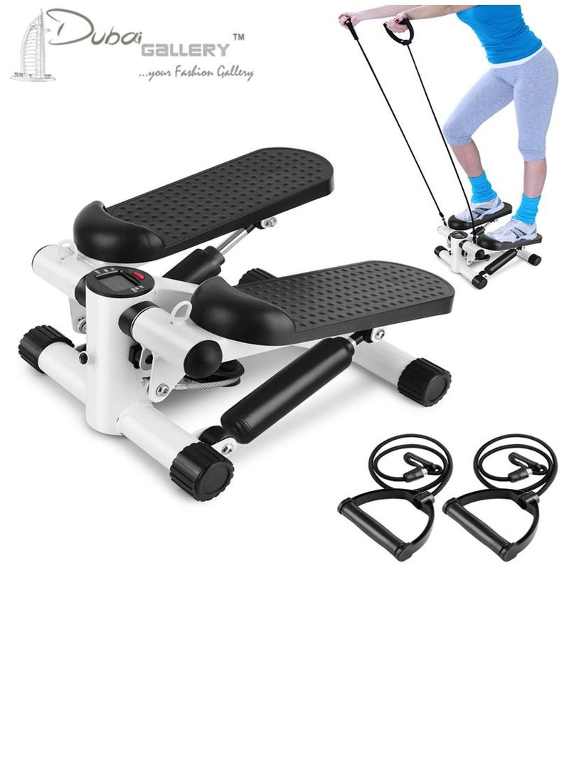 DubaiGallery Mini Stepper Trainer Adjustable Height Stepper Exercise Machine with Resistance Bands and LCD Monitor Air Climber Stepping Fitness Machine Cardio Exercise Trainer, Up and Down Step Machine  - Image 1
