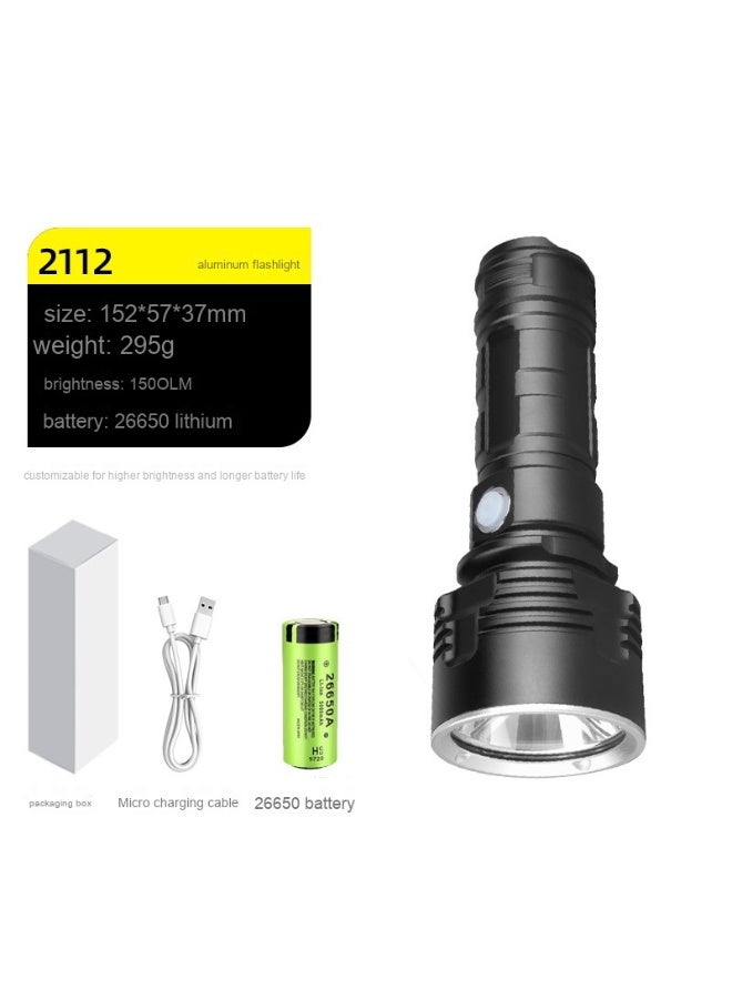 High-Intensity Laser LED Flashlight - Ultra Bright Aluminum Alloy Rechargeable Version