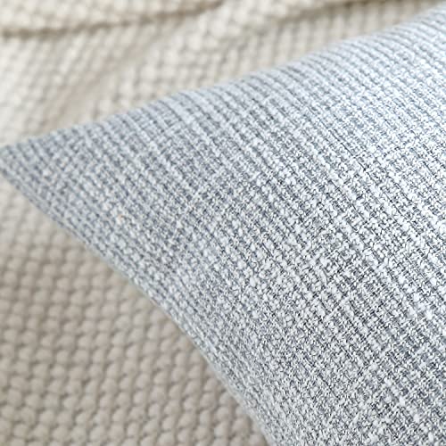 OTOSTAR Linen Throw Pillow Covers Set of 2 Decorative Square Pillowcases Cushion Covers 22x22 Inch for Home Decor Sofa Bedroom Car 55 x 55 CM Grey Blue (More Grey) - Image 2