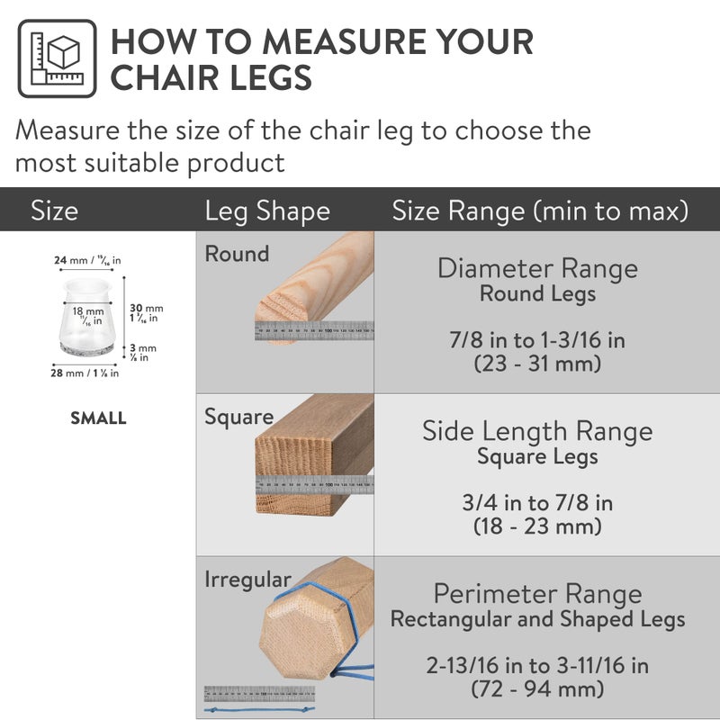 Aneaseit Chair Leg Floor Protectors - Felt Bottom Silicone Pads for Hardwood Floors & Furniture Feet - Chair Leg Caps - Rubber Caps for Chairs - Floor Protectors for Furniture - Image 4