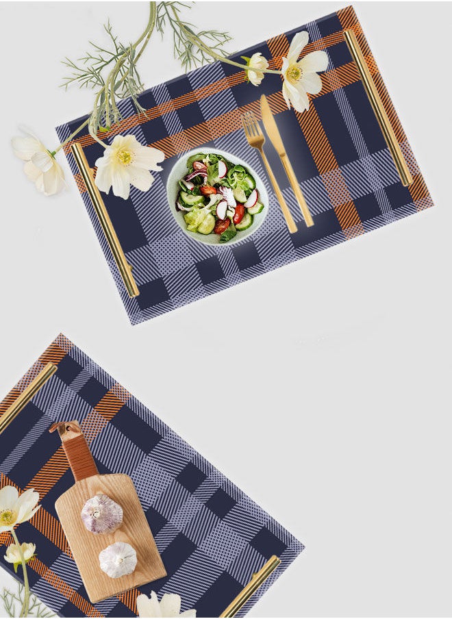 LOWHA Decorative Acrylic Serving Tray with Gold Color Metal Handles Fabric Shape 20x30cm  - Image 4