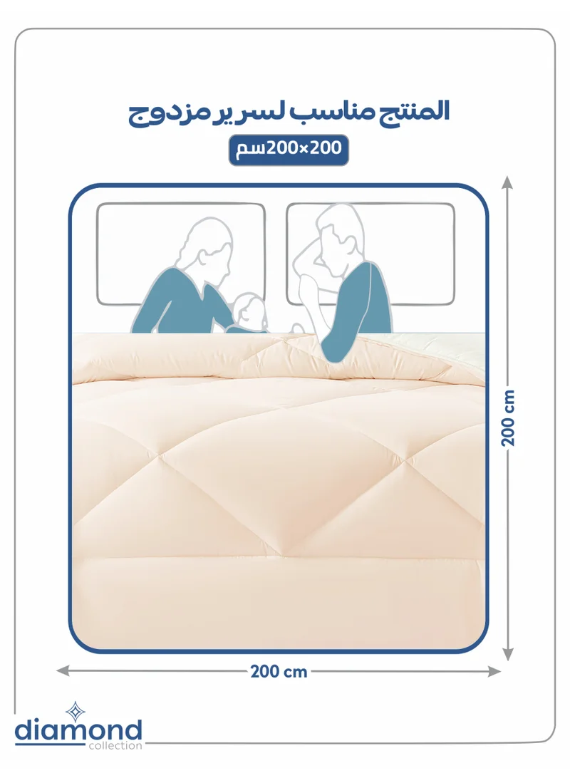 Donetella Bedding Comforter Set, King Size Fits 200x200 cm - 6-Pcs Solid Quilted Bed Set, Microfiber Fabric - 1 Comforter, 1 Fitted Sheet, 2 Pillow Shams, 2 Pillowcases