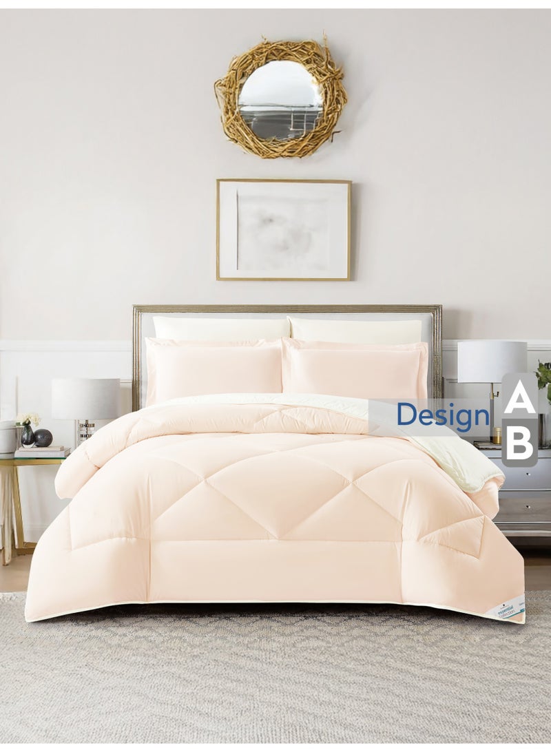 Donetella Bedding Comforter Set, King Size Fits 200x200 cm - 6-Pcs Solid Quilted Bed Set, Microfiber Fabric - 1 Comforter, 1 Fitted Sheet, 2 Pillow Shams, 2 Pillowcases - Image 5