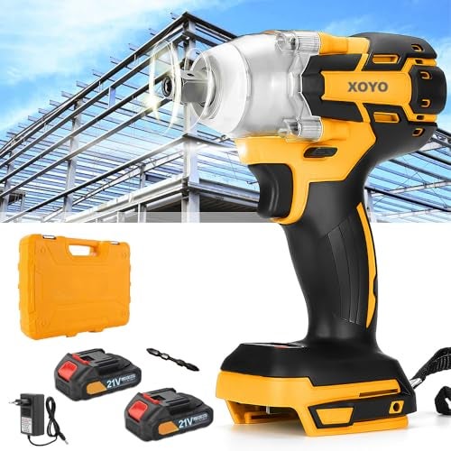 XOYO Cordless Impact Wrench X-Series 21V | 2in1 Interface both NUT/SCREW Driving Head | 2x21V Batteries | Max Torque 380Nm (206ft-lbs) | 2 Speed | Brushless Motor | FREE Screw Bits - Image 1