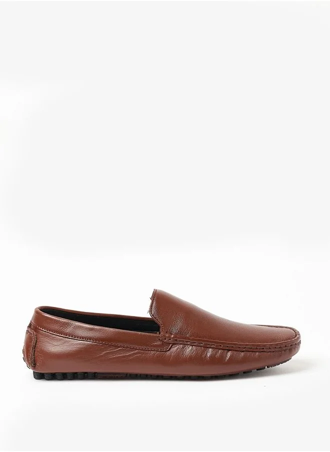 Geoomnii Harry Style Men Leather Loafers Slip Ons Tan