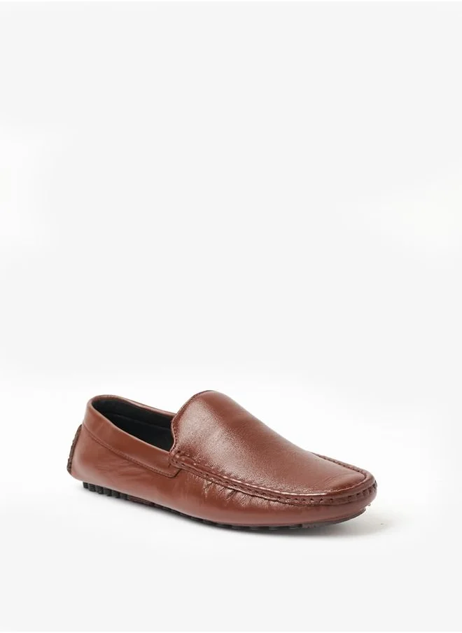 Geoomnii Harry Style Men Leather Loafers Slip Ons Tan