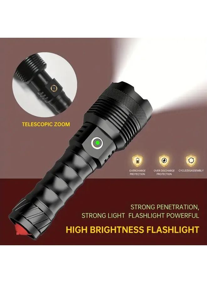 GDSIZHE 5 In 1 Handheld Flashlight USB Battery Fast Charge High Lumen Zoom Beam Torch - Image 5
